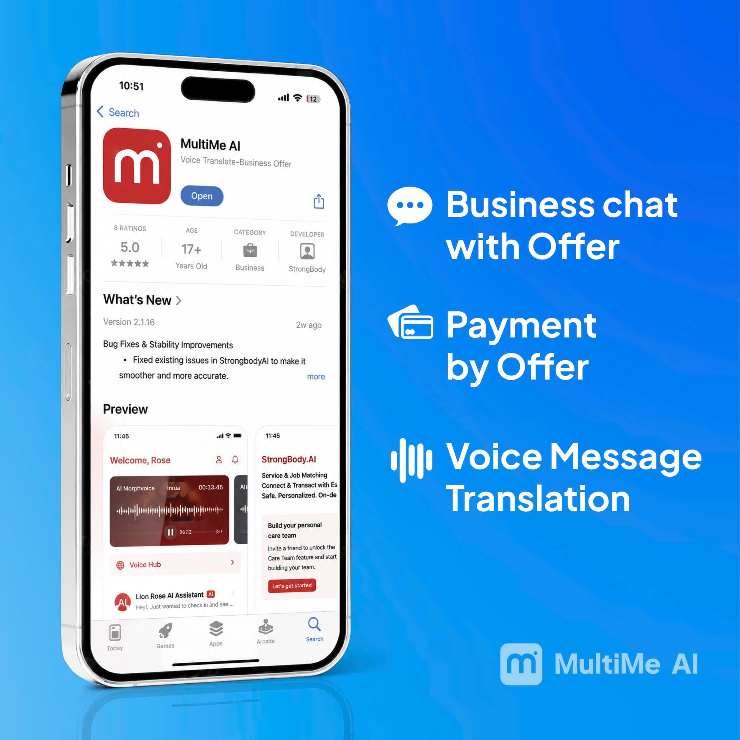 Business in chat con traduzione vocale